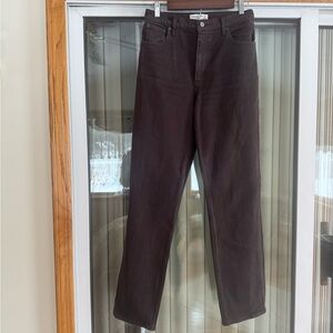 Abercrombie & Fitch The 90s Straight Chocolate Brown Ultra High-Rise Jeans
